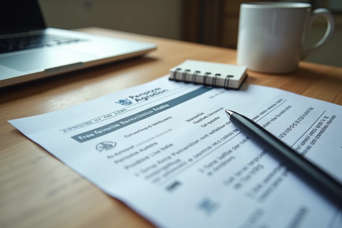 Gros plan d'un certificat d'immatriculation français sur un bureau avec stylo et notes pour démarches d'exonération